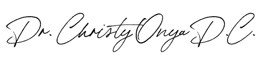 "Dr. Christy Onya, D.C." stylized black signature